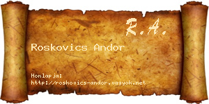Roskovics Andor névjegykártya